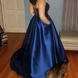 Navy blue prom gown
